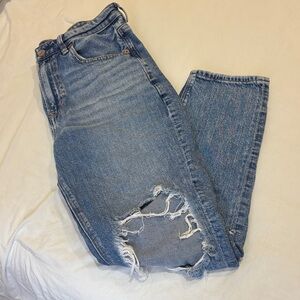 Classic American Eagle High-Waist Distressed Women’s Jeans - Blue